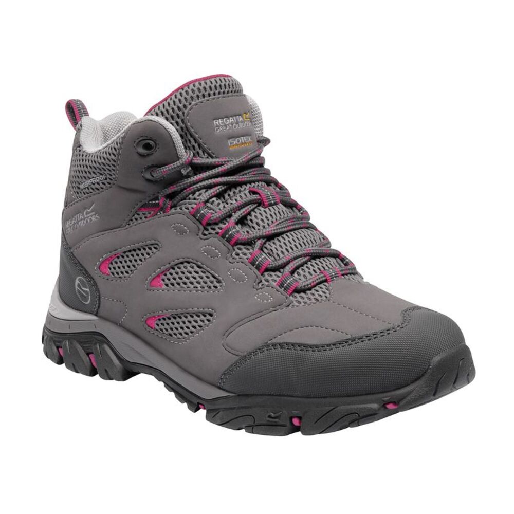 Regatta Womens/Ladies Holcombe IEP Mid Hiking Boots / Steel/Vivacious